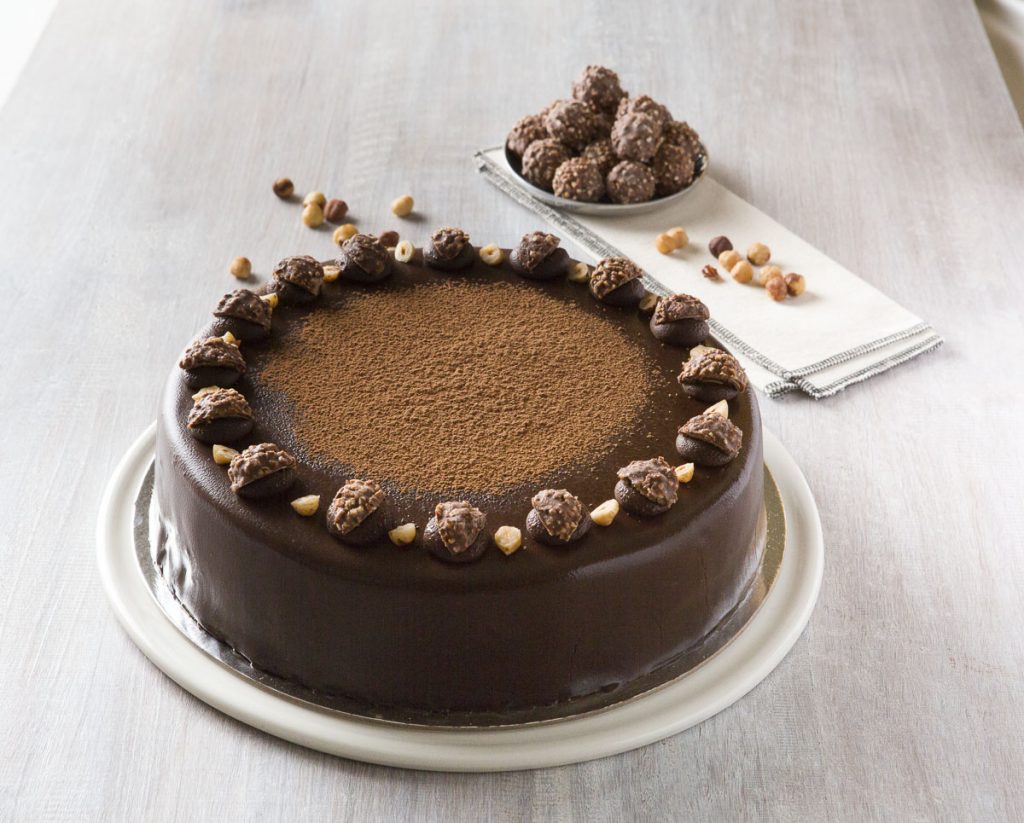 Chocolate Hazelnut Rocher Ribbons and Bows Cakes